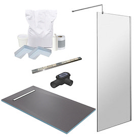 1600 x 900 Wet Room Pack with 600mm Linear Waste