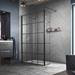 Hudson Reed Black Frame Wetroom Screen with Support Arm profile small image view 2 