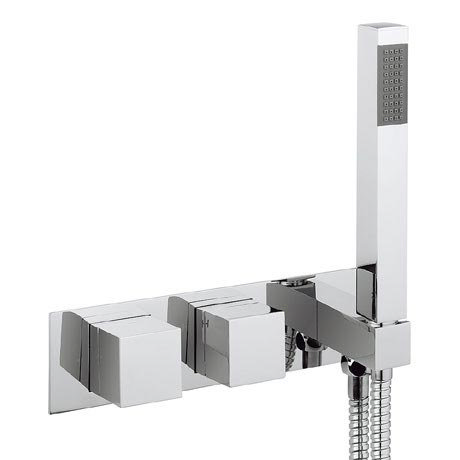 Crosswater - Water Square Wall Mounted Thermostatic Shower Valve with Handset - WS1701RC