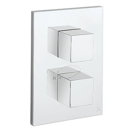 Crosswater - Water Square/Verge Crossbox 3 Outlet Trim & Levers - Chrome