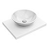 600 x 450mm White Shelf with Round White Marble Basin profile small image view 1 