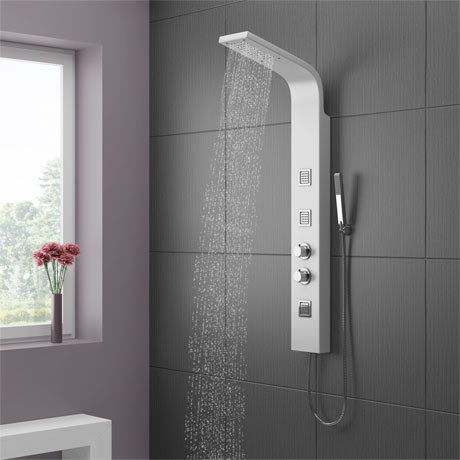 Maverick Tower Shower Panel (Thermostatic) - White