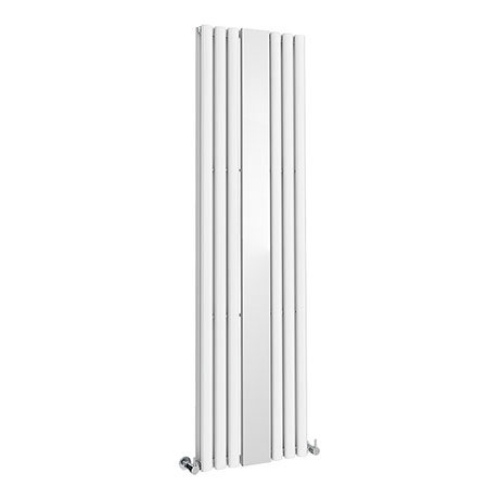 Metro Vertical Radiator with Mirror - White - Double Panel (H1800 x W499mm)