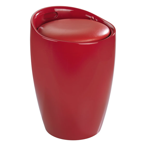 Wenko Candy Laundry Bin & Bath Stool Red 20624100 at Victorian