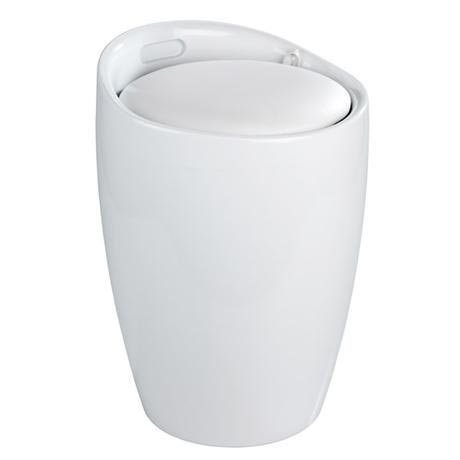 white laundry bin with lid