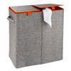 Wenko - Duo Felt Laundry Basket - Grey/Orange - 3440402100 profile small image view 1 