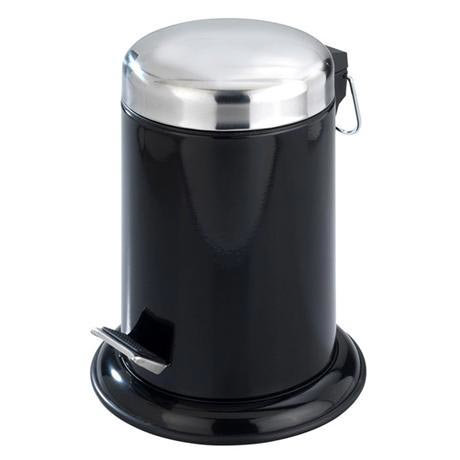 Wenko - Retoro 3 Litre Cosmetic Pedal Bin - Stainless Steel - Black - 17902100
