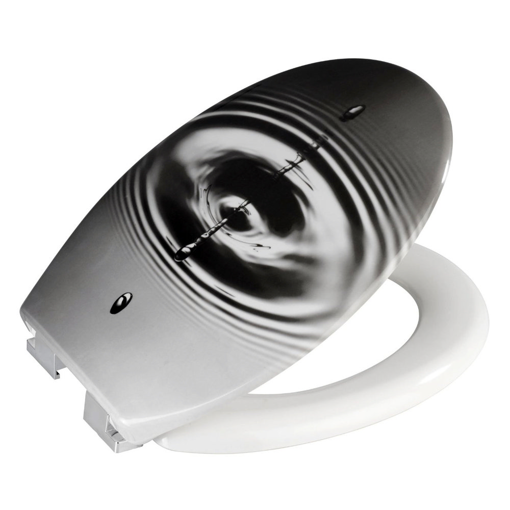 Wenko Waterdrop Grey Soft Close Toilet Seat Victorian Plumbing.co.uk