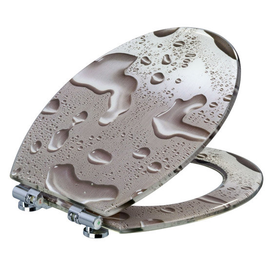 Wenko Waterdrop Polyresin SoftClose Toilet Seat 20545100 at