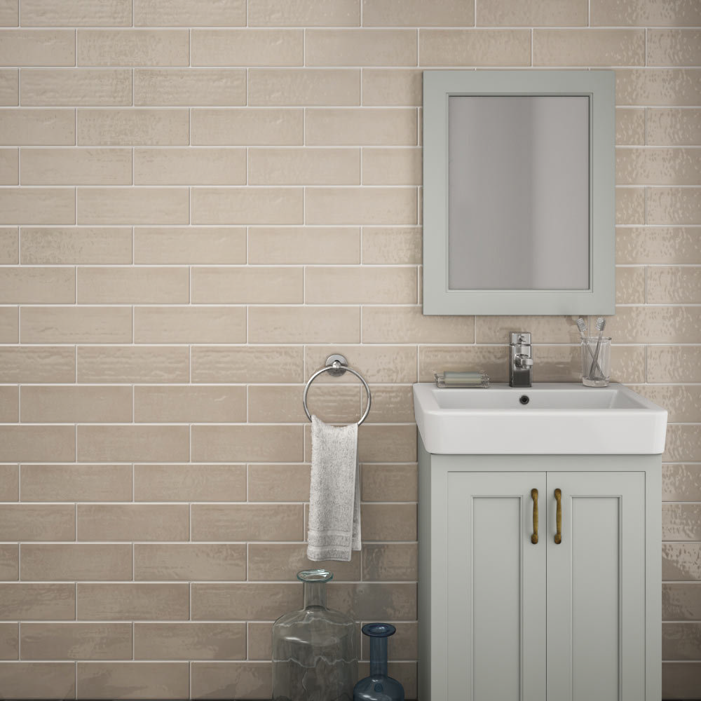 bathroom suites l Tiles 30 Latte Westbury Metro  Rustic x  Wall 10cm  (Pack