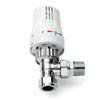 White Thermostatic Radiator Valve - 15mm Angled TRV profile small image view 1 