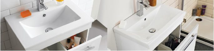 Different basin designs side by side comparison