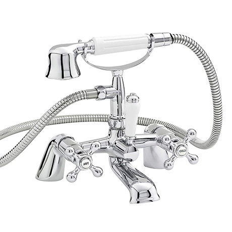 Nuie Viscount Range Bath Shower Mixer with Small Handset - Chrome - X384