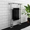 Aston Traditional Heated Towel Rail (Black & Chrome) profile small image view 1 