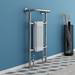 Traditional Mayfair Heated Towel Rail with Pair of Angled Crosshead Radiator Valves profile small image view 2 