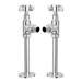 Traditional Mayfair Heated Towel Rail with Pair of Angled Crosshead Radiator Valves profile small image view 4 