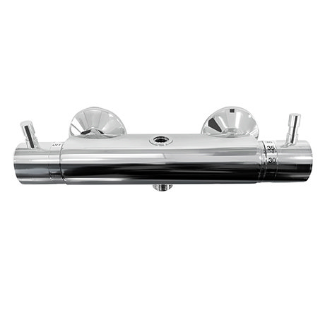 Modern Round 2 Outlets Thermostatic Bar Shower Valve - Chrome