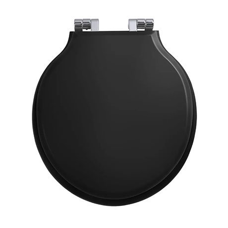 Imperial Etoile Soft Close Toilet Seat with Chrome Hinges - High Gloss Black