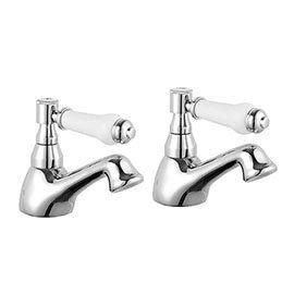 Nuie Traditional Bloomsbury Basin Taps - Chrome - XM301