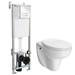 Wall Hung Toilet with Dual Flush Concealed WC Cistern + Wall Hung Frame profile small image view 3 