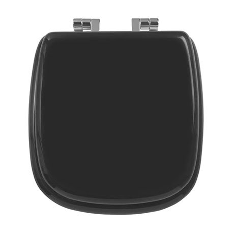 Imperial Radcliffe Soft Close Toilet Seat with Chrome Hinges - High Gloss Black