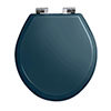 Imperial Oval Soft Close Toilet Seat with Chrome Hinges - Moseley Blue profile small image view 1 