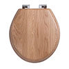 Imperial Oval Soft Close Toilet Seat with Chrome Hinges - Natural Oak profile small image view 1 