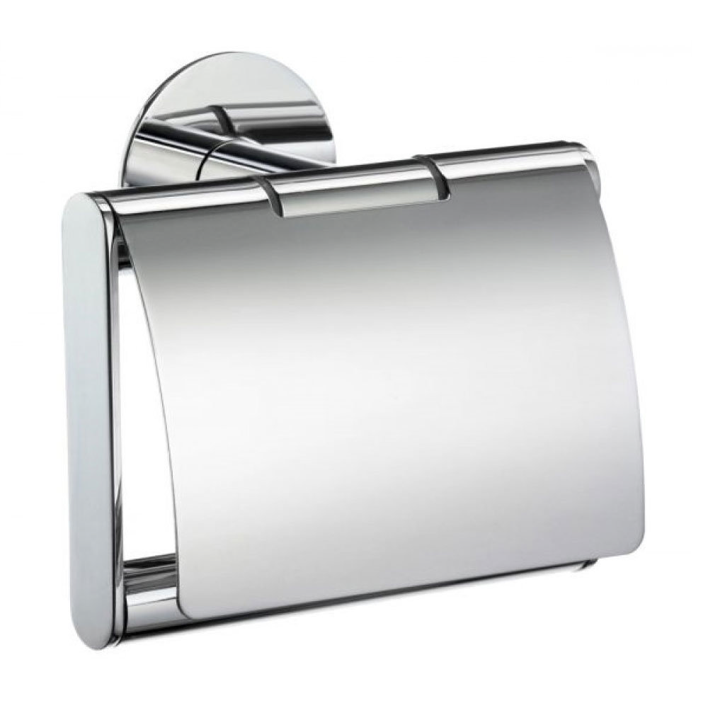 Toilet Roll Holder With Lid Polished Chrome