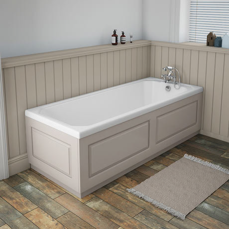 York 1700 x 700 Single Ended Bath Inc. Grey Panels | Victorian Plumbing UK