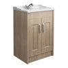 York Traditional Wood Finish Bathroom Basin Unit (620 x 470mm) profile small image view 1 