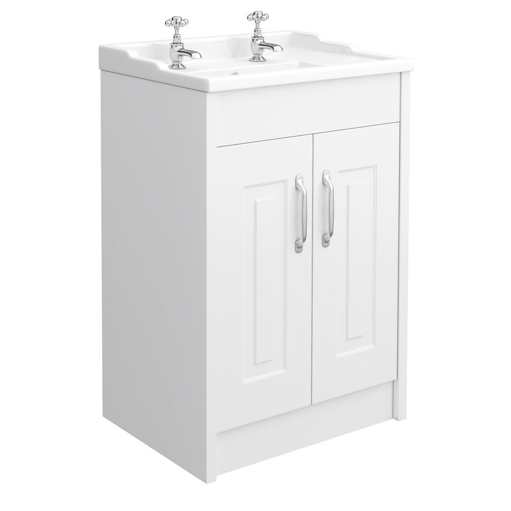 York Traditional White Ash Bathroom Basin Unit Victorian Plumbing.co.uk