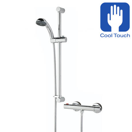 Bristan - Zing Cool Touch Thermostatic Bar Valve with Adjustable Riser & Fast Fit Kit - ZI-SHXSMCTFF