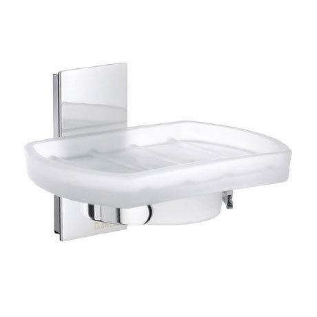 Smedbo Pool Holder with Frosted Glass Soap Dish - Polished Chrome - ZK342
