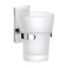Smedbo Pool Holder with Frosted Glass Tumbler - Polished Chrome - ZK343 profile small image view 1 