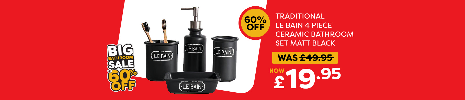 Banner 2 - Traditional Le Bain 4 Piece Ceramic Bathroom Set