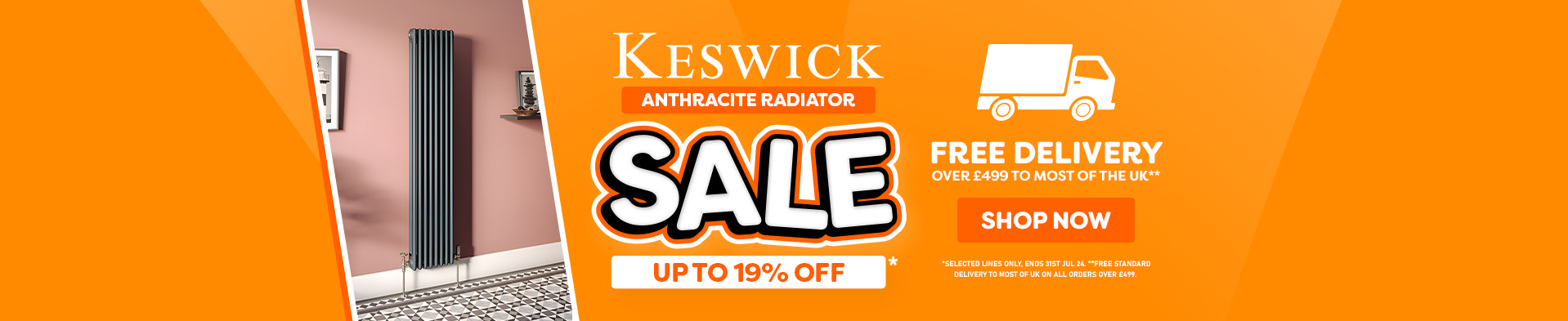 Keswick Anthracite Rad Sale - Free Delivery