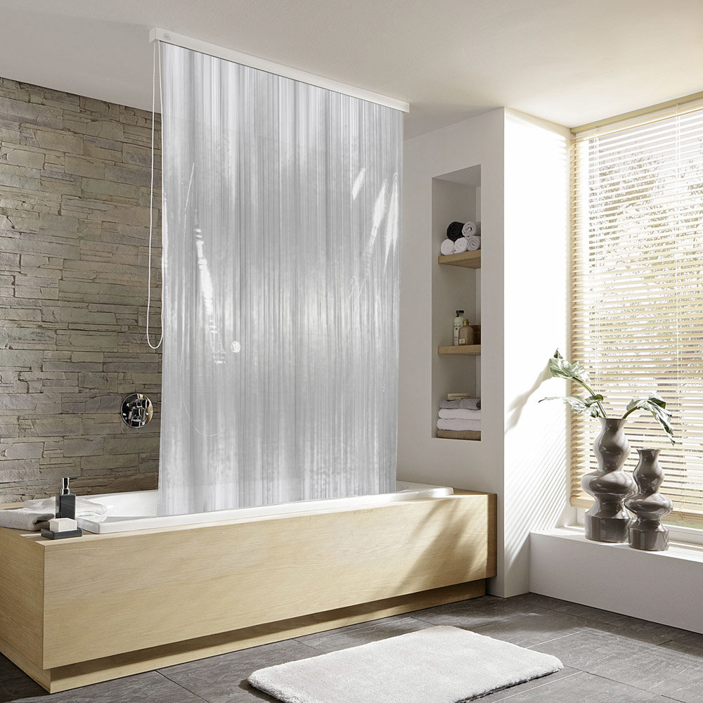 Translucent Patterned Shower Curtain
