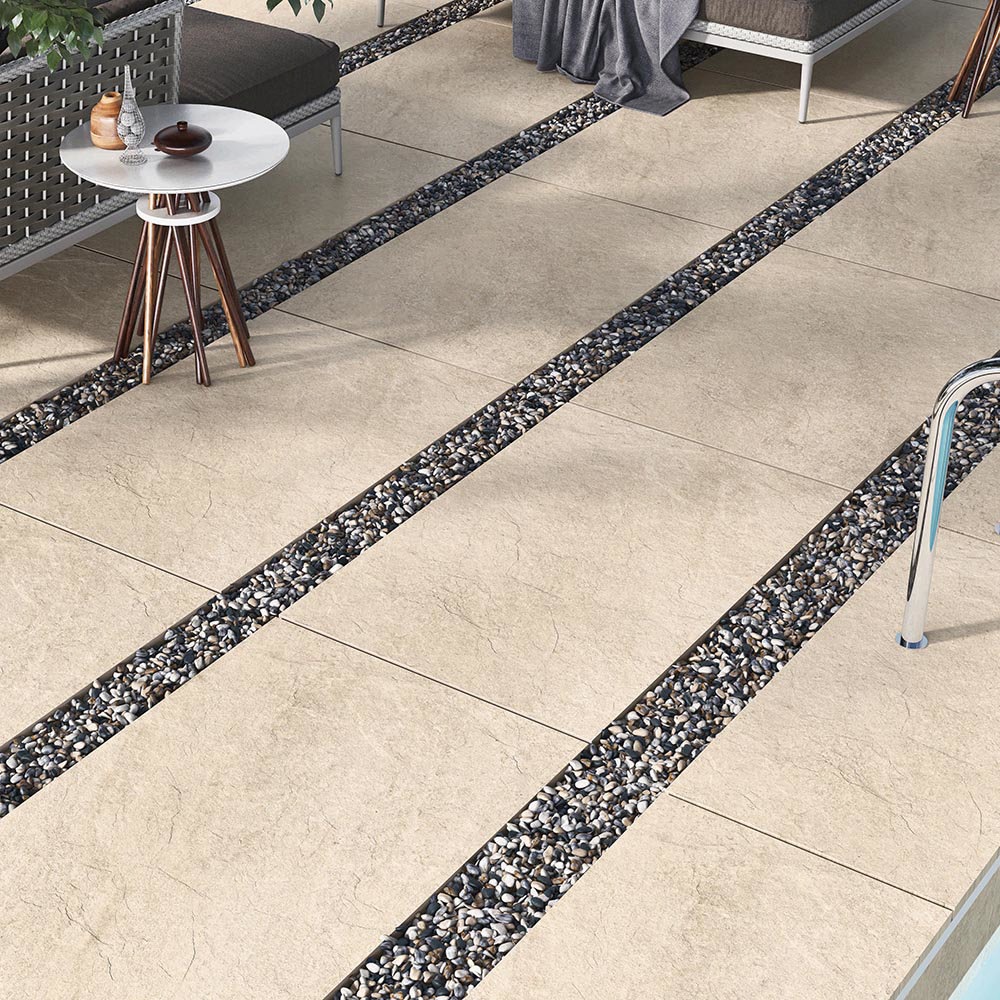 Carmona Outdoor Tile - Beige Stone Effect