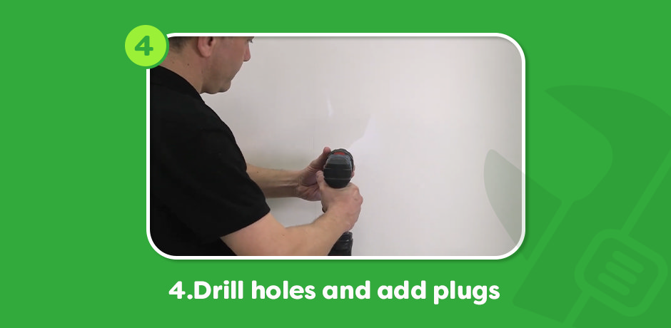 Illustration of a screwdriver fixing the wall channel for bath screen installation, showing how to securely attach and insert the bath screen.