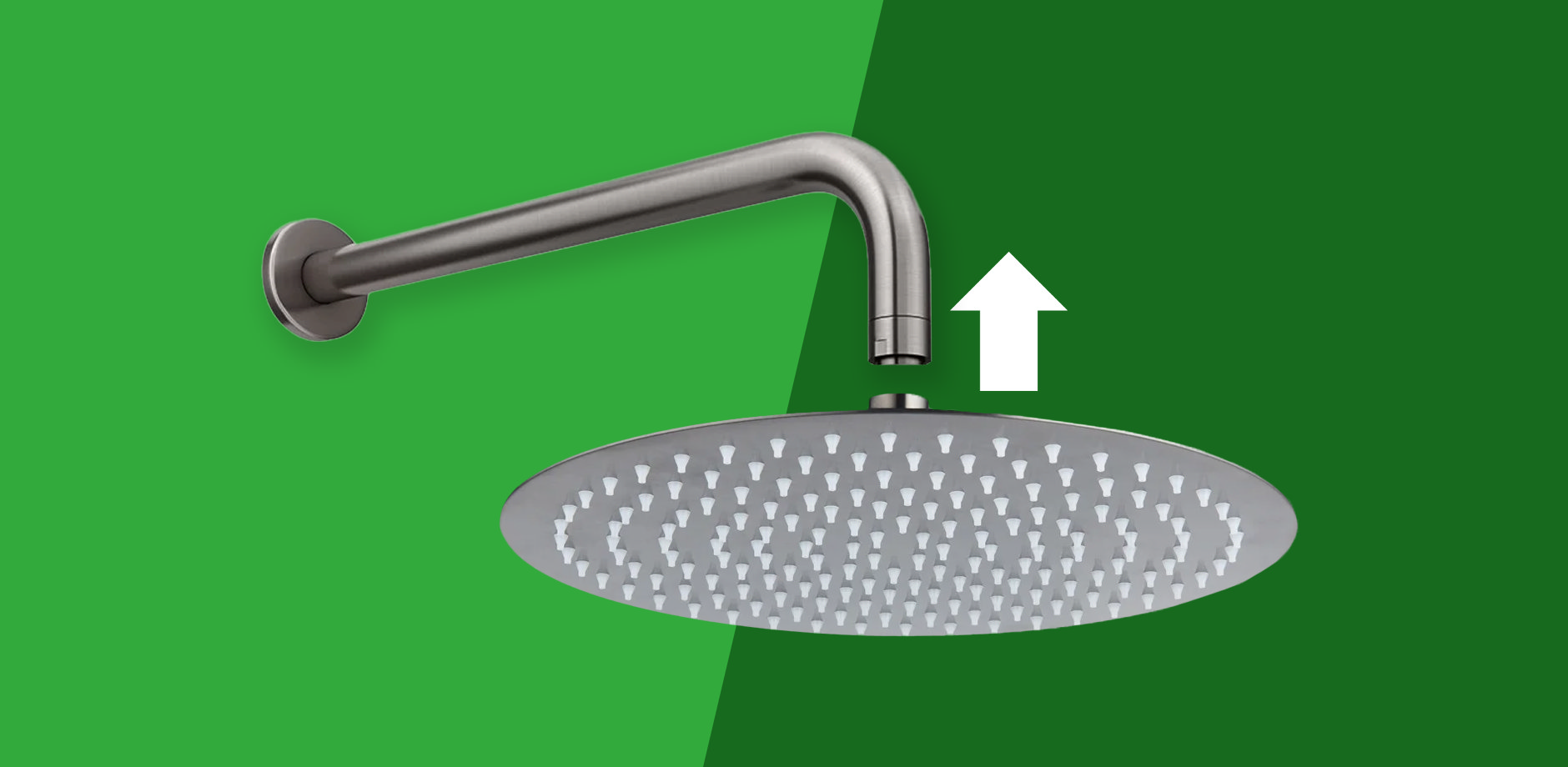 Illustration showing how to remove a shower head by unscrewing it from the shower arm, as part of a step-by-step DIY guide for changing shower heads.