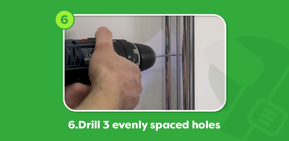 Illustration showing a screwdriver being used to secure the bath screen into the wall channel, ensuring a firm fit during the installation process.
