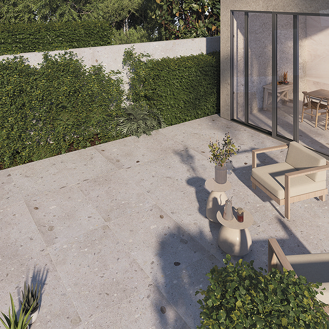 Perca Grey outdoor porcelain patio tiles