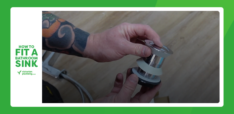 Preparing a click-clack basin waste with washers for bathroom sink installation