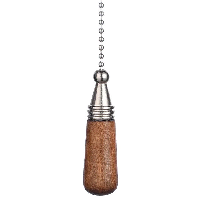 Wood and metal light pull chain for bathroom décor