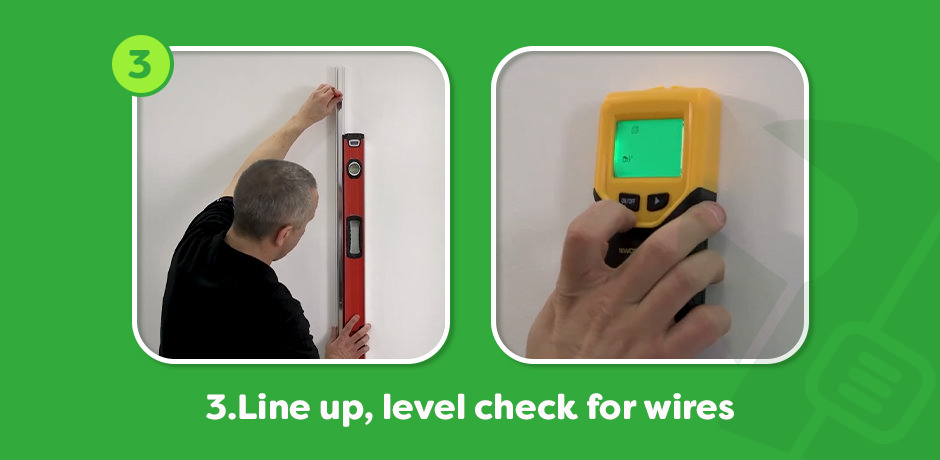 Illustration of a red electric drill creating wall holes, highlighting the process of preparing for bath screen installation.