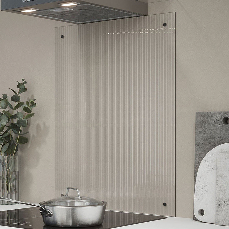classic fluted glass splashback idea for kitchen