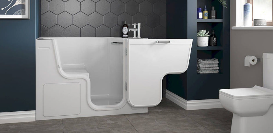 Shower tub with online seat