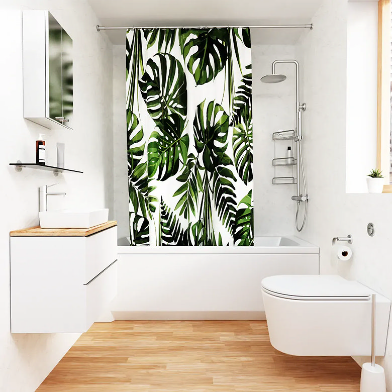 bohemian style nature themed shower curtain