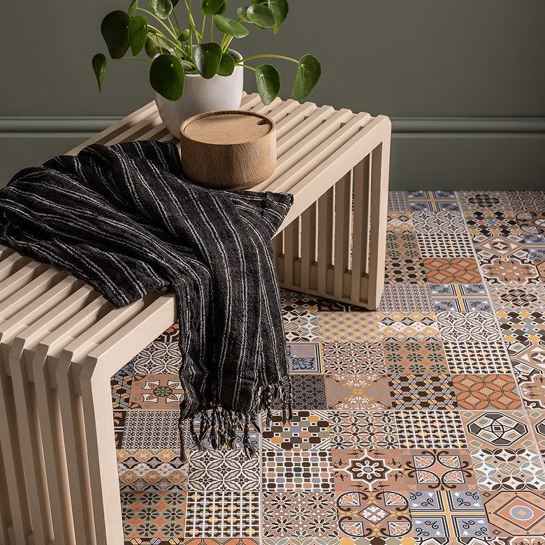 colourful boho moroccan tiles