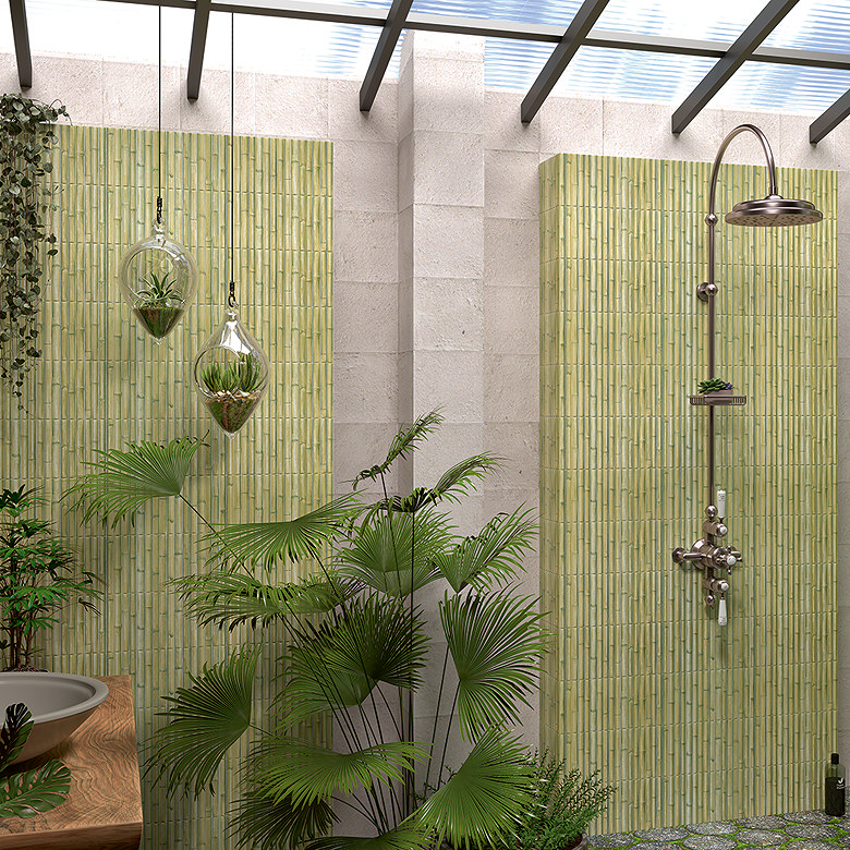 natural bamboo style bathroom tiles